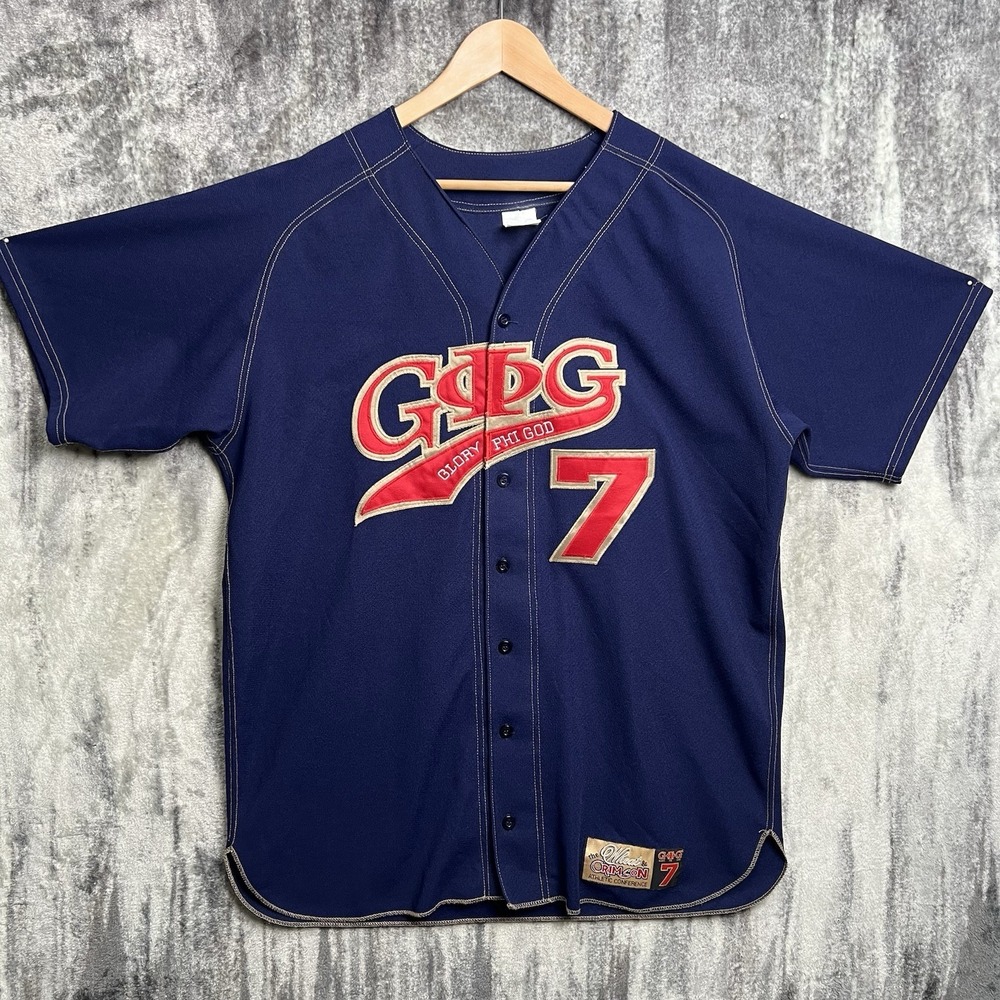 Vintage Athletic Baseball Jersey Sz XL Glory Phi God Wheat Crimson Embroidered